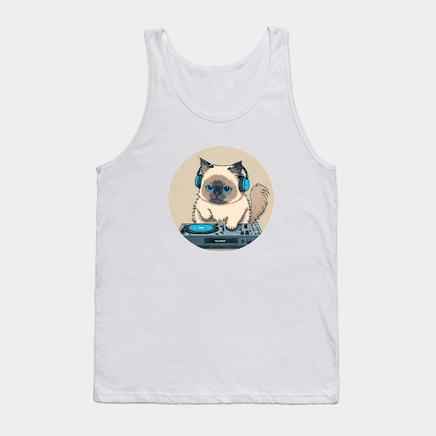 CUte DJ Ragdoll Cat Tank Top by JGodvliet